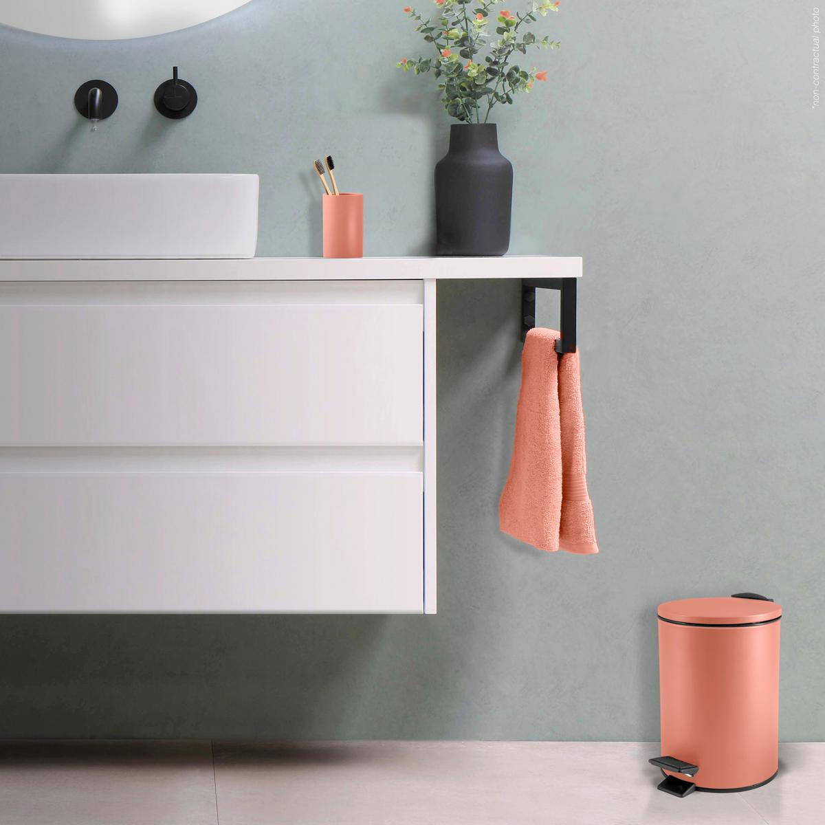 TRETEIMER ADELAR - Terracotta/Schwarz, Basics, Kunststoff/Metall (16.80/16.80/25.00cm) - Spirella