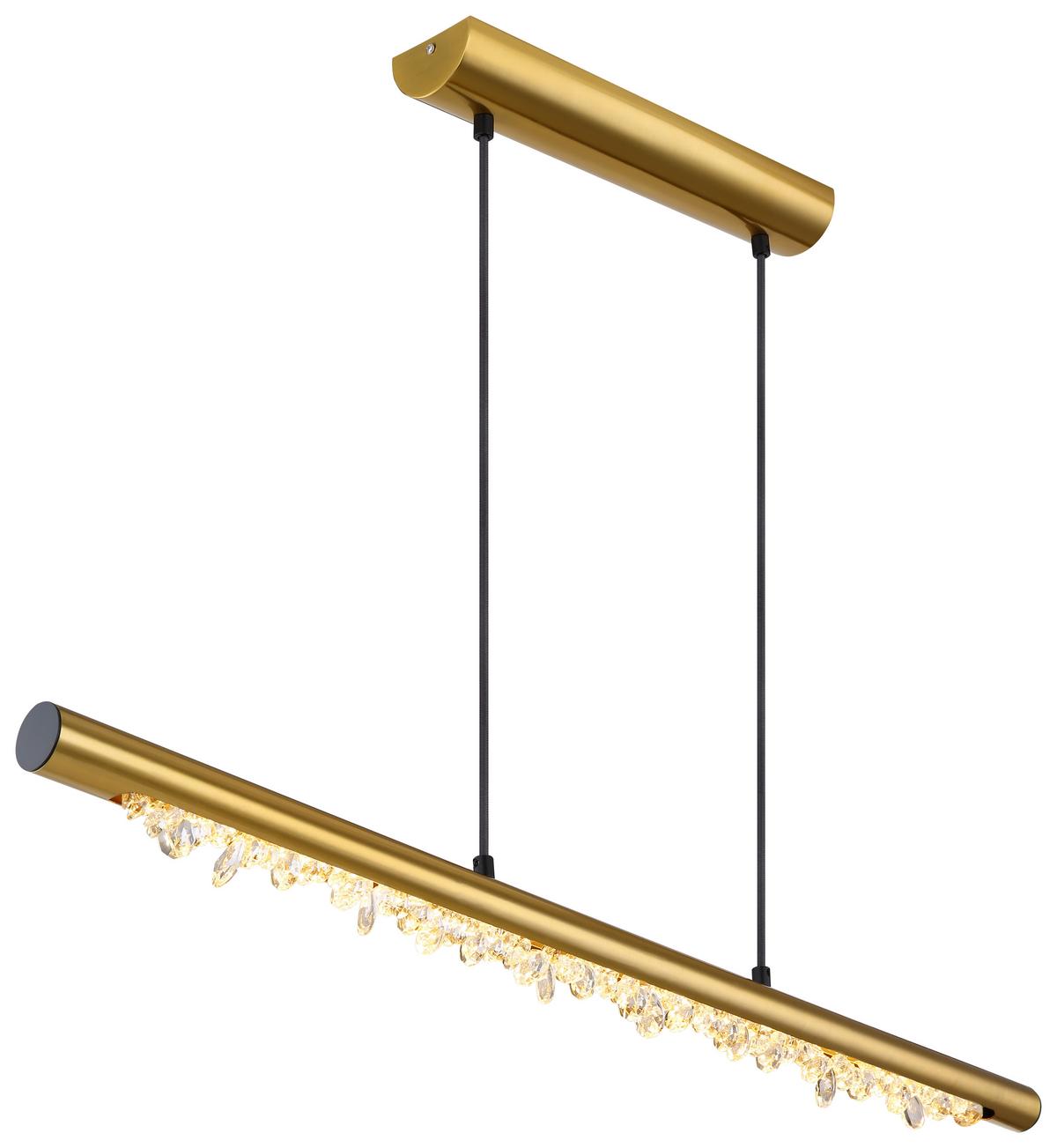 Hängeleuchte Felicitas H: 150 cm 1-Flammig - Klar/Messingfarben, Basics, Kunststoff/Metall (100/8/150cm) - Globo