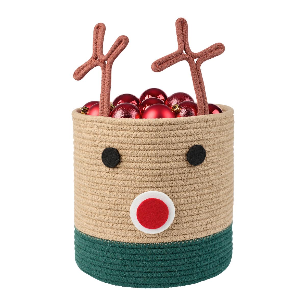 Koš TRIXI - zelená/světle červená, textil (25/25cm) - Mömax