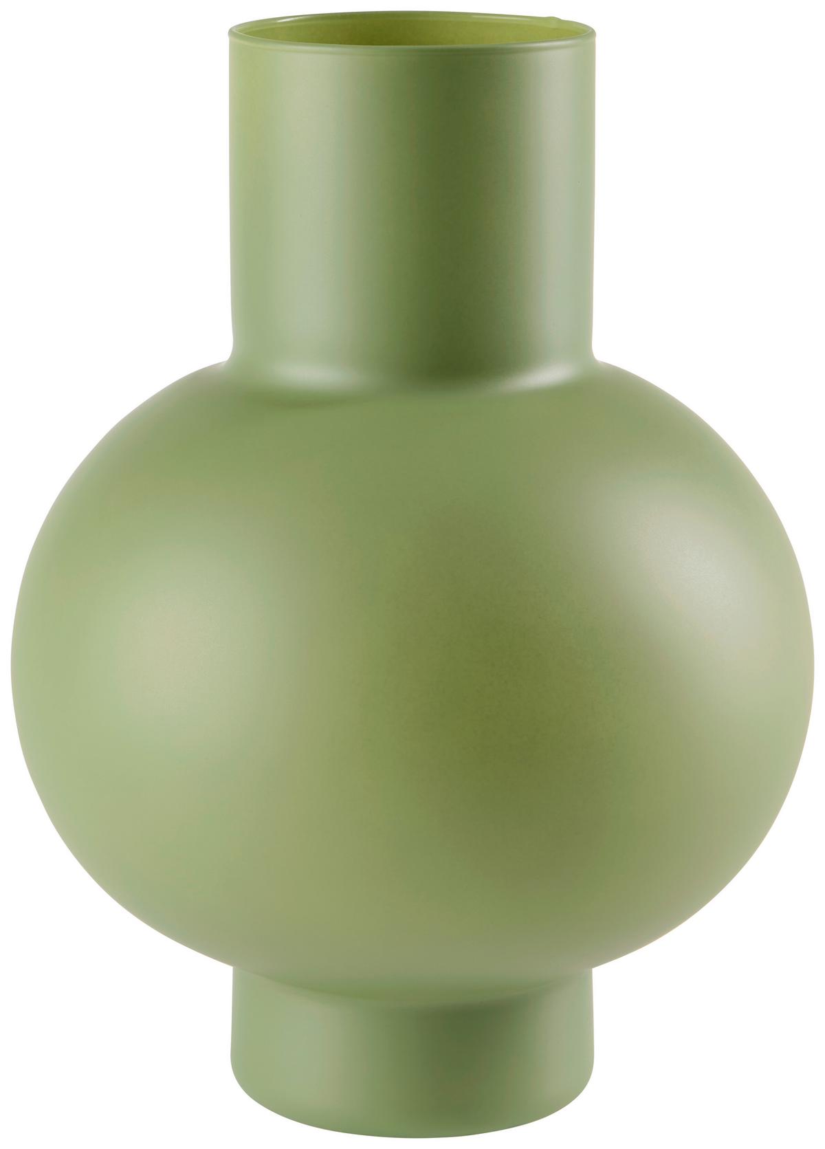 Vase Anna - Salbeigrün/Beigebraun, KONVENTIONELL, Glas - James Wood