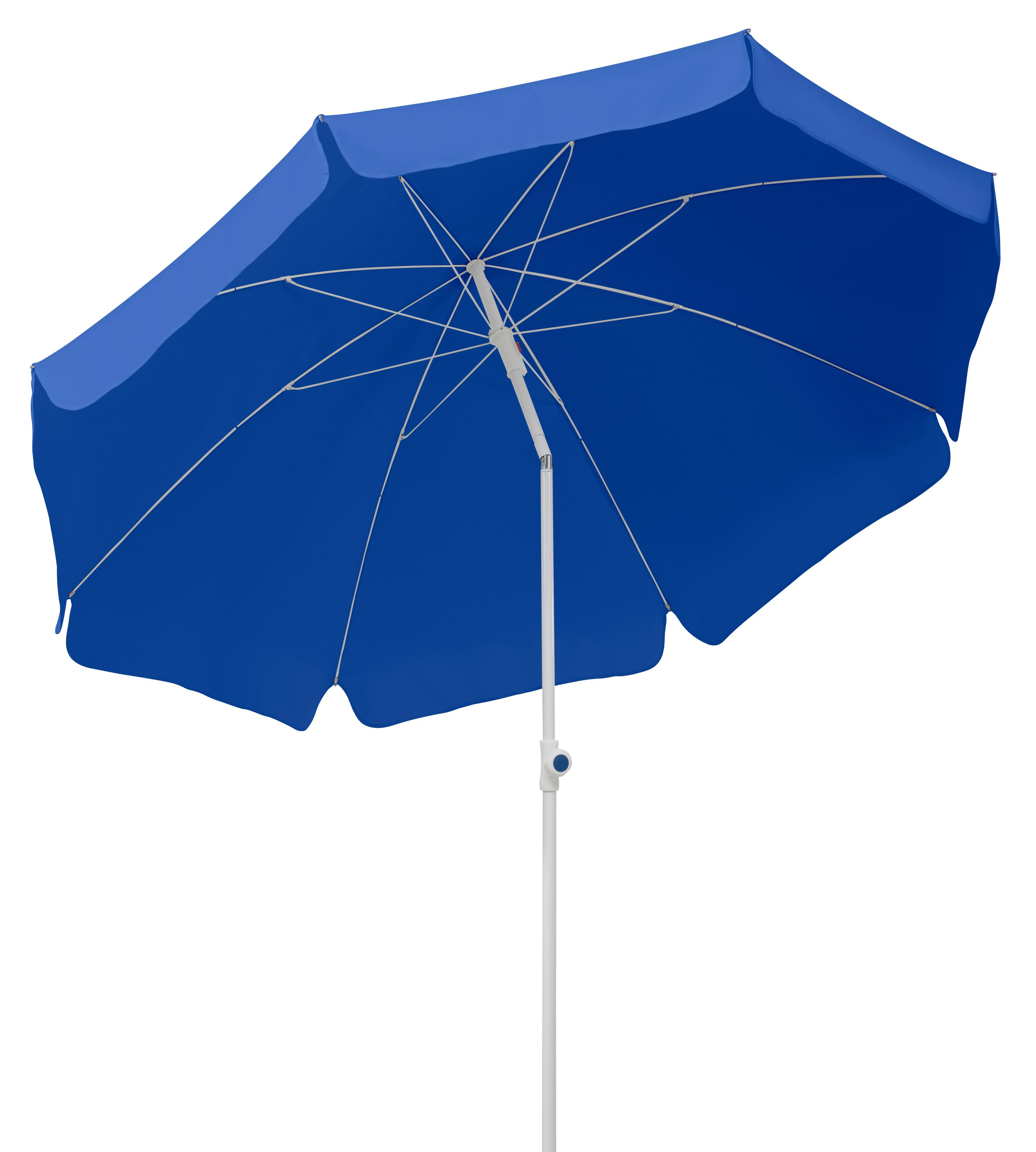 Sonnenschirm 200x215x200 cm Blau - Blau/Weiß, Basics, Textil/Metall (200/215/200cm) - Schneider