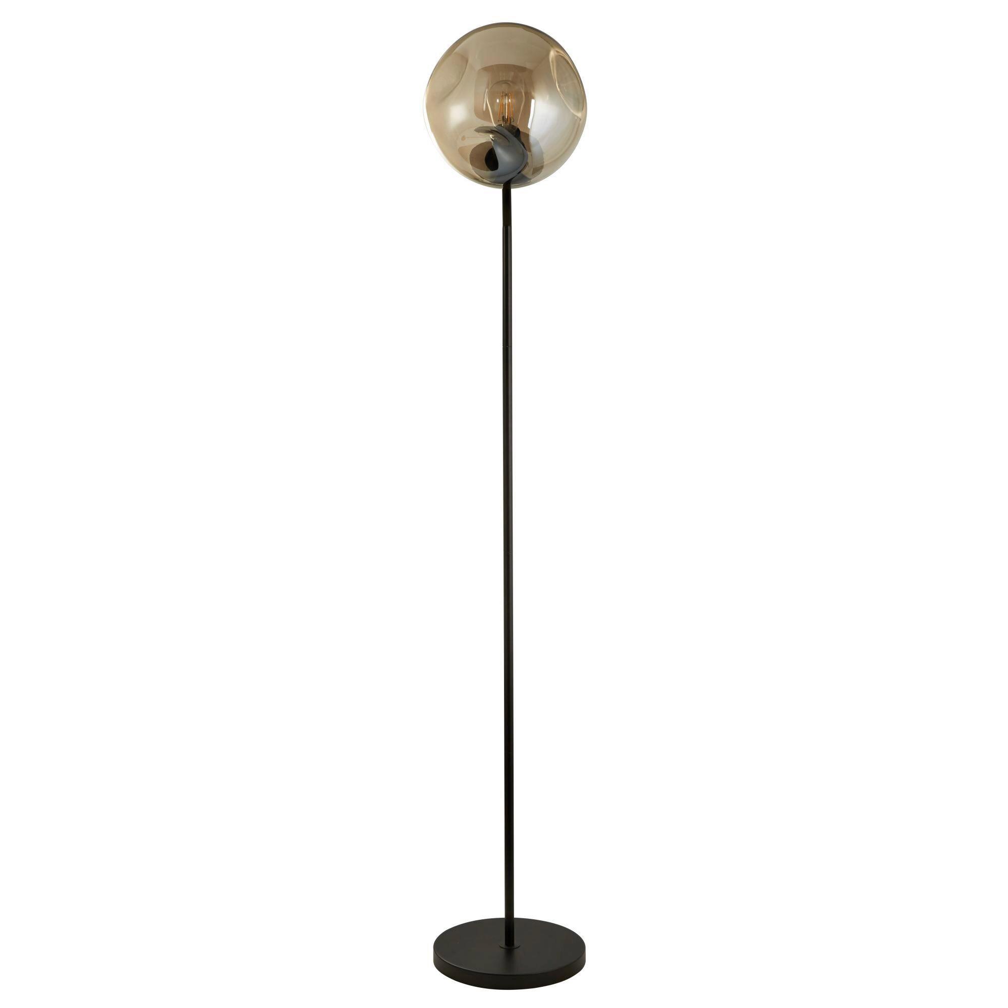 Stehleuchte Eu22122 - Champagner/Schwarz, Design, Glas/Metall (25/30/137cm)