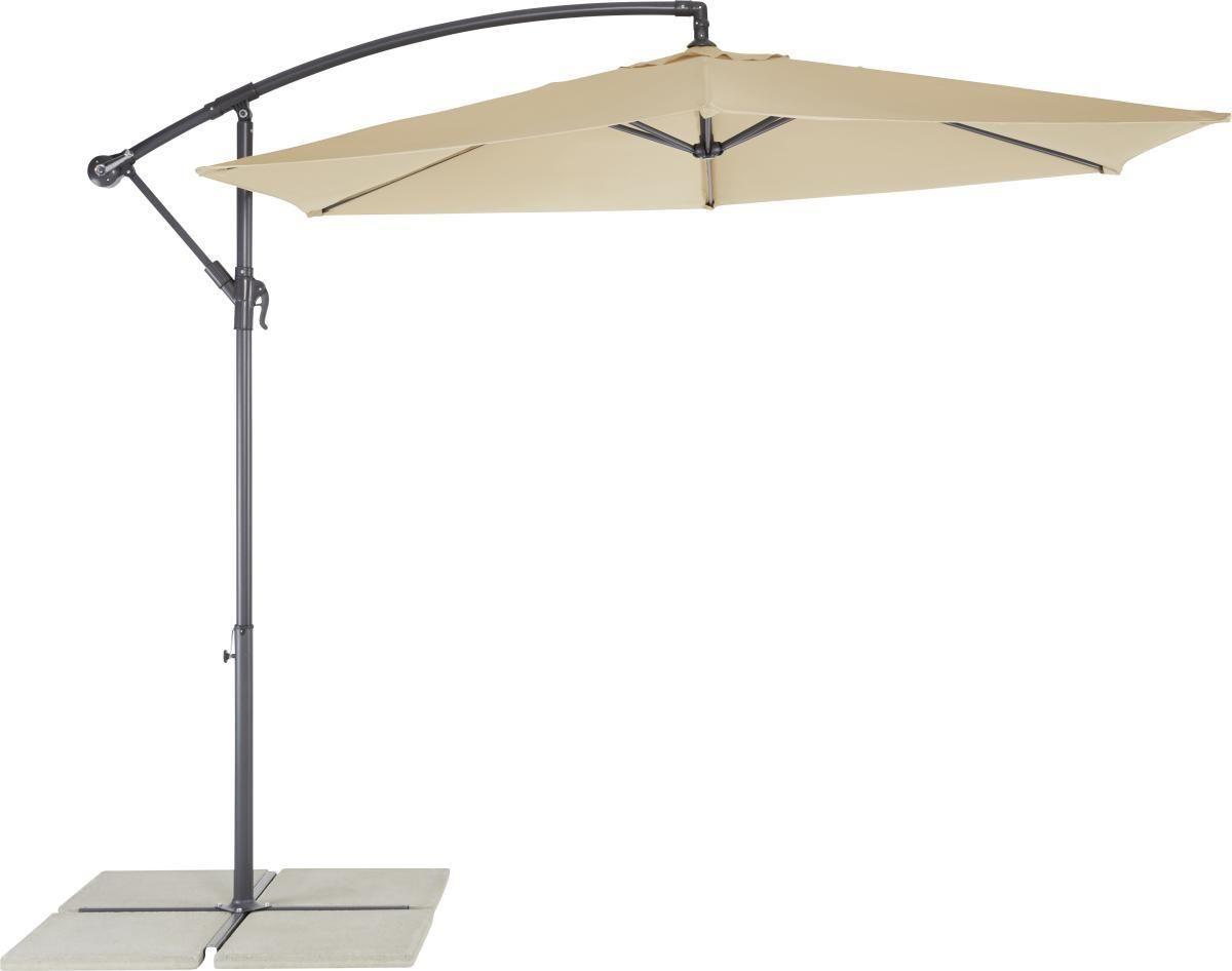 Ampelschirm Estelle DM: 300 H: 245cm Natur - Naturfarben/Grau, KONVENTIONELL, Textil/Metall (300/245/300cm) - Ondega