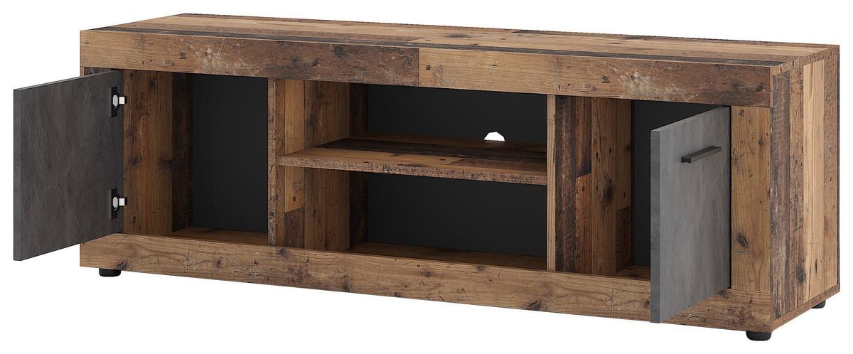 Lowboard Luna Eiche Old Style - Alteiche/Anthrazit, Design, Holzwerkstoff (140/48/40cm) - MID.YOU