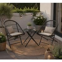 GARTENSET GARTENTISCHSET MARGIT - Anthrazit, Basics, Metall (14.5/82/62cm)