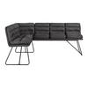 Rohová lavice KONA tmavěšedá - černá/tmavě šedá, Moderní, kov/dřevo (154/201cm) - P & B
