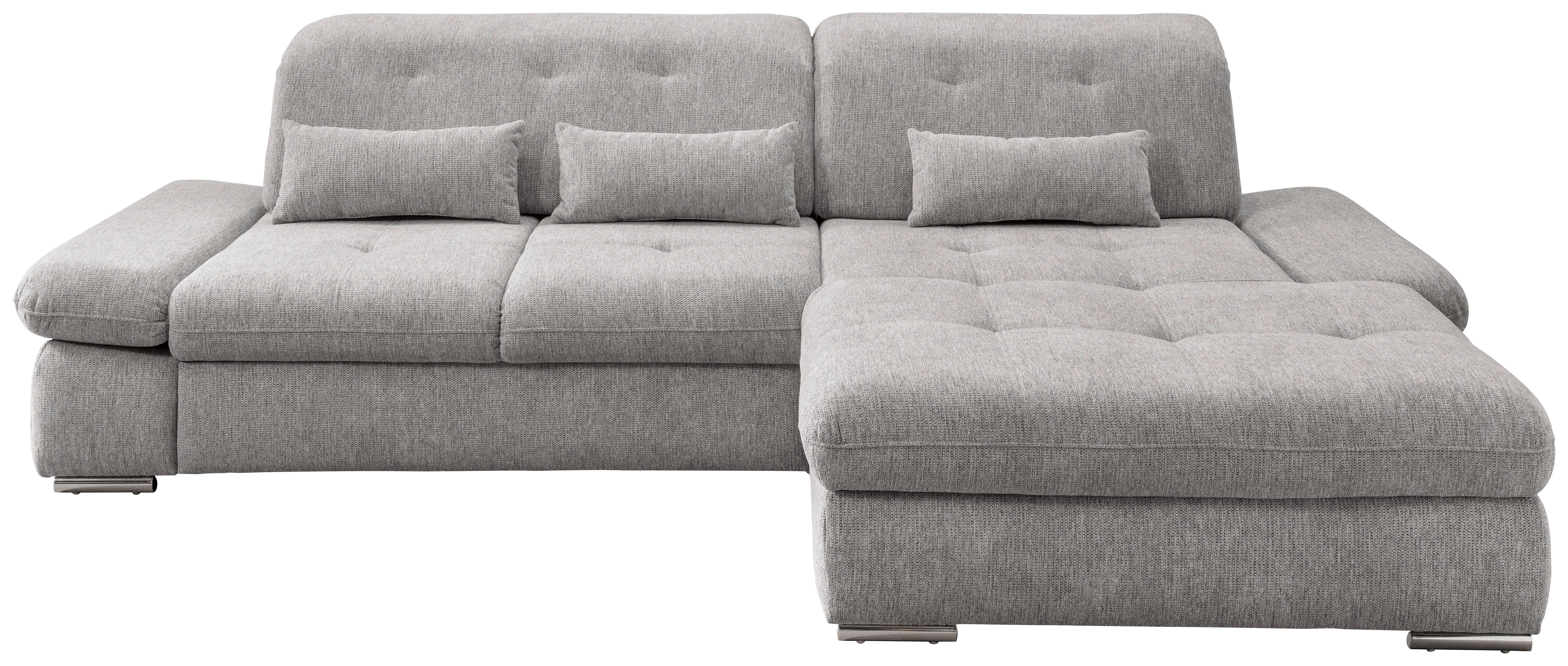 Ecksofa Dalida Grau S: 300x196 cm - Chromfarben/Grau, MODERN, Textil (300/196cm) - Livetastic