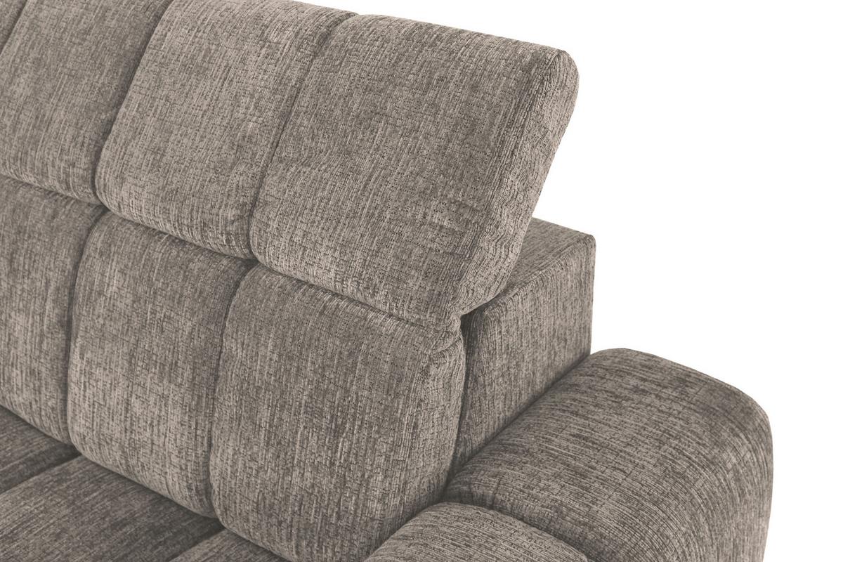 Rohová sedačka LAYA, pravá, šedohnědá žinylka KANSAS - hořčicově žlutá/šedohnědá, Moderní, textil (250/155cm) - Premium Living