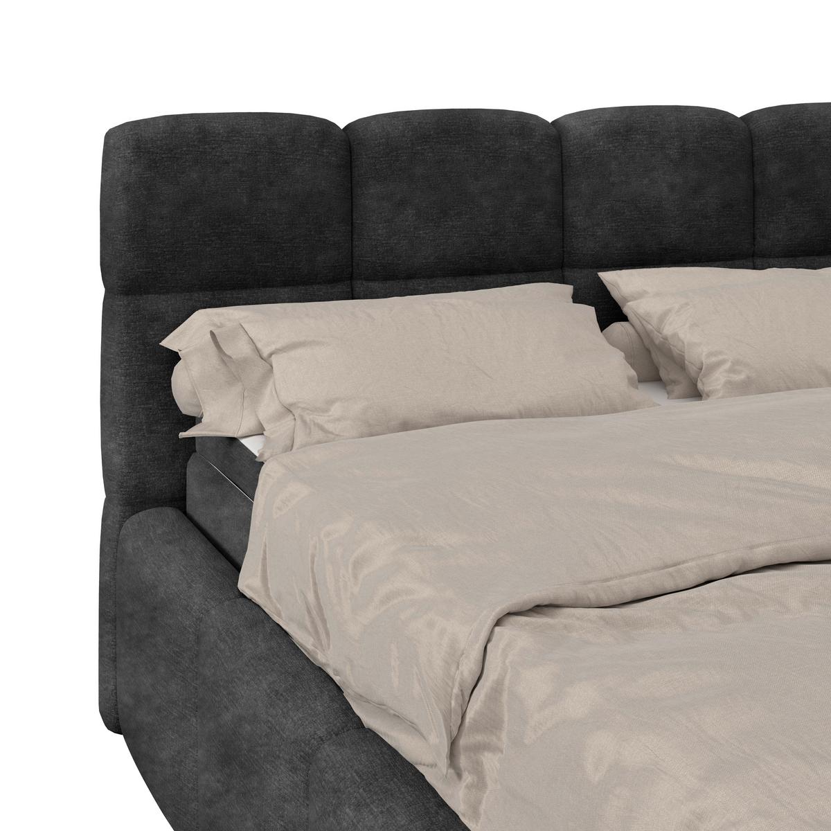 Polsterbett Noe Schwarz 140x200 cm - Schwarz, Trend, Textil/Metall (140/200cm)