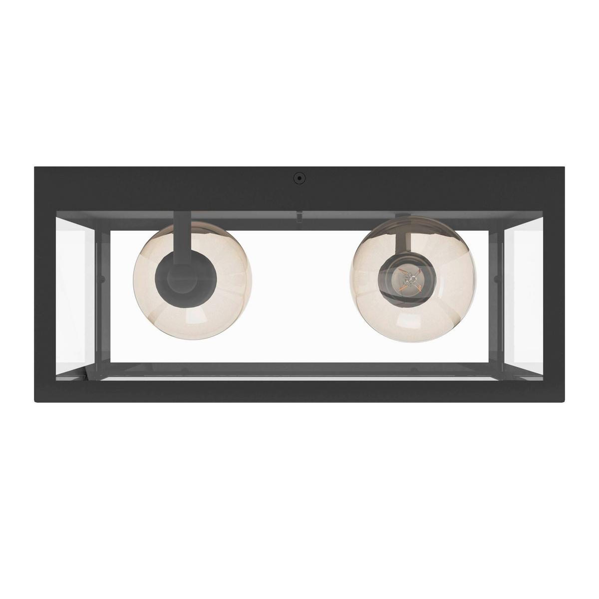 STROPNÉ SVIETIDLO CHARTERHOUSE - číra/čierna, Design, kov/sklo (36/36/16cm) - Eglo