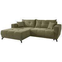 Ecksofa Restato Olivgrün S: 177x246 cm - Schwarz/Olivgrün, MODERN, Holz/Textil (177/246cm) - MID.YOU