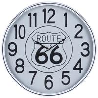 Wanduhr Route Ø 60 cm Analog Schwarz/Weiß Eisen/Glas - Goldfarben/Weiß, Basics, Glas/Metall (60cm) - Luca Bessoni