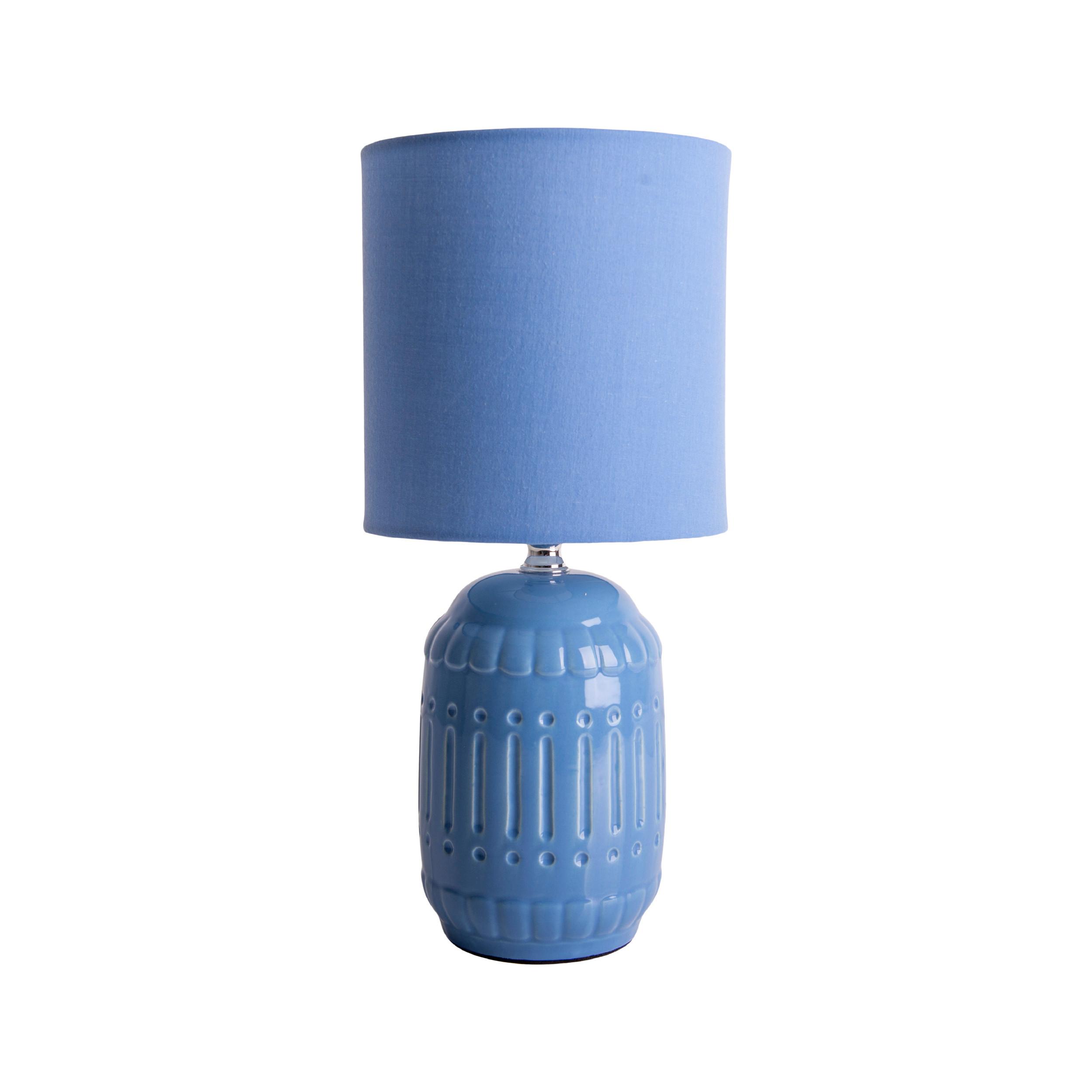 Tischlampe Hellblau 3188392 - Hellblau, Design, Keramik/Textil (30cm) - Näve