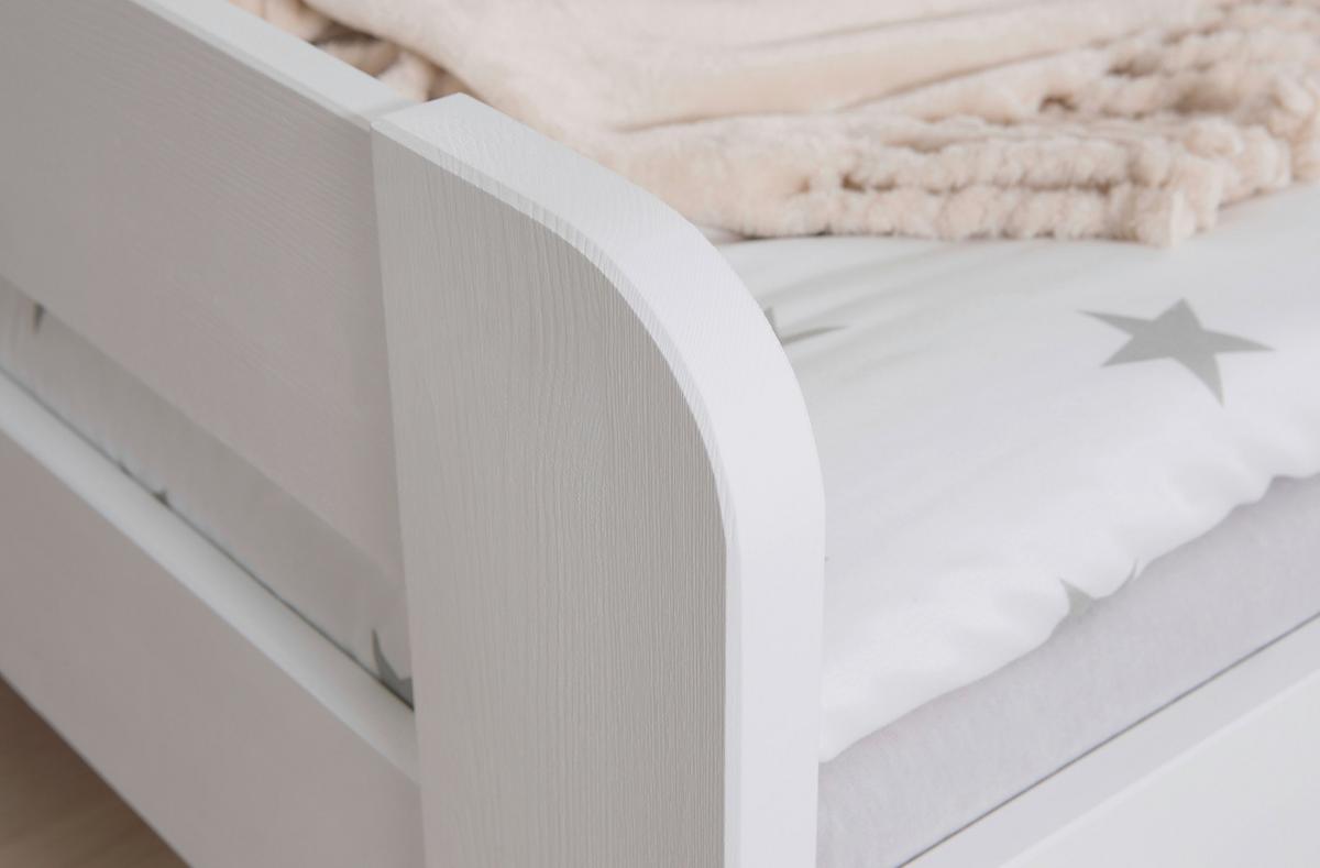 Bett Bennet Weiß inkl. Zubehör, 120x200 cm - Weiß/Naturfarben, MODERN, Holz/Textil (120/200cm) - MID.YOU