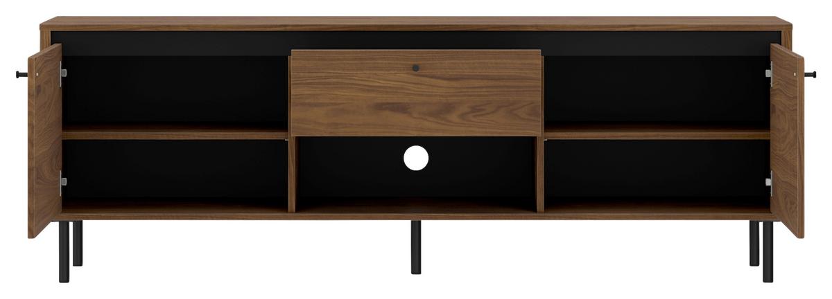 TV-Element Revillo Schwarz/Nussbaumfarben B:177cm - Nussbaumfarben/Schwarz, Basics, Holzwerkstoff (177/61/40cm)