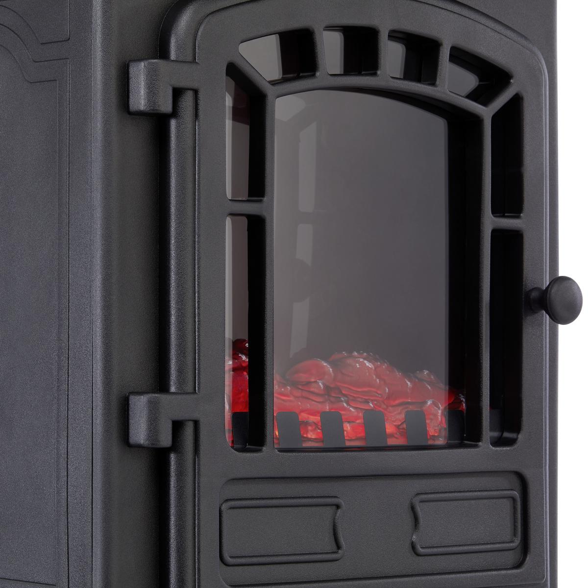 Elektrokamin 2000w Schwarz 2 Heizstufen Flammeff Torino - Schwarz, KONVENTIONELL, Kunststoff (38/56,5/24cm)