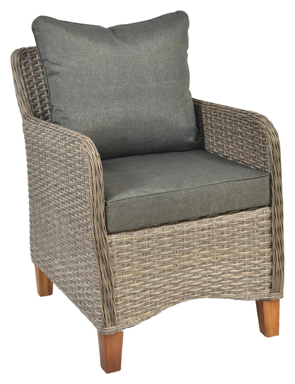 Gartensessel-set Avellino Sessel - Beige/Naturfarben, MODERN, Holz/Kunststoff (59/83/77cm) - Gardenson