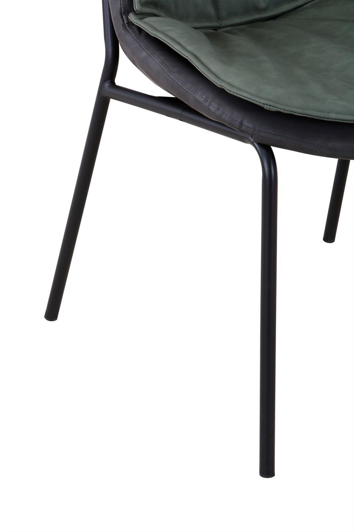 Stuhl Brady 200 Grün - Dunkelgrau/Schwarz, Design, Textil/Metall (54/84/64cm) - Kayoom