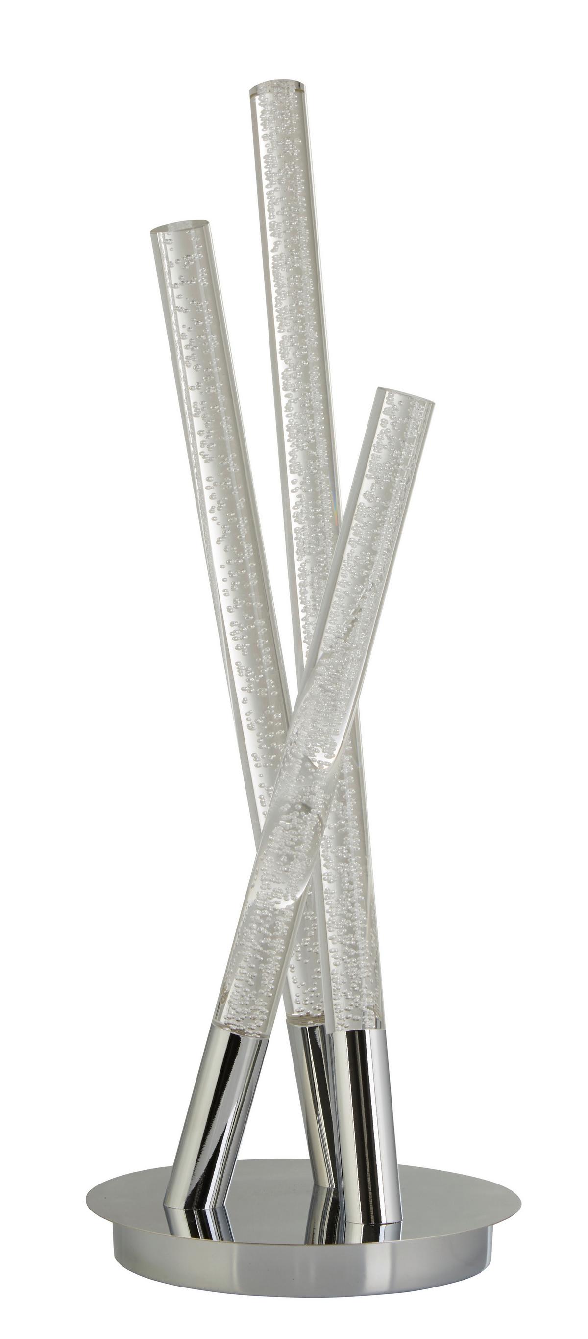 LED-Tischleuchte Bubbles Eu3473-3cc - Chromfarben/Transparent, Design, Kunststoff/Metall (16/16/43cm)