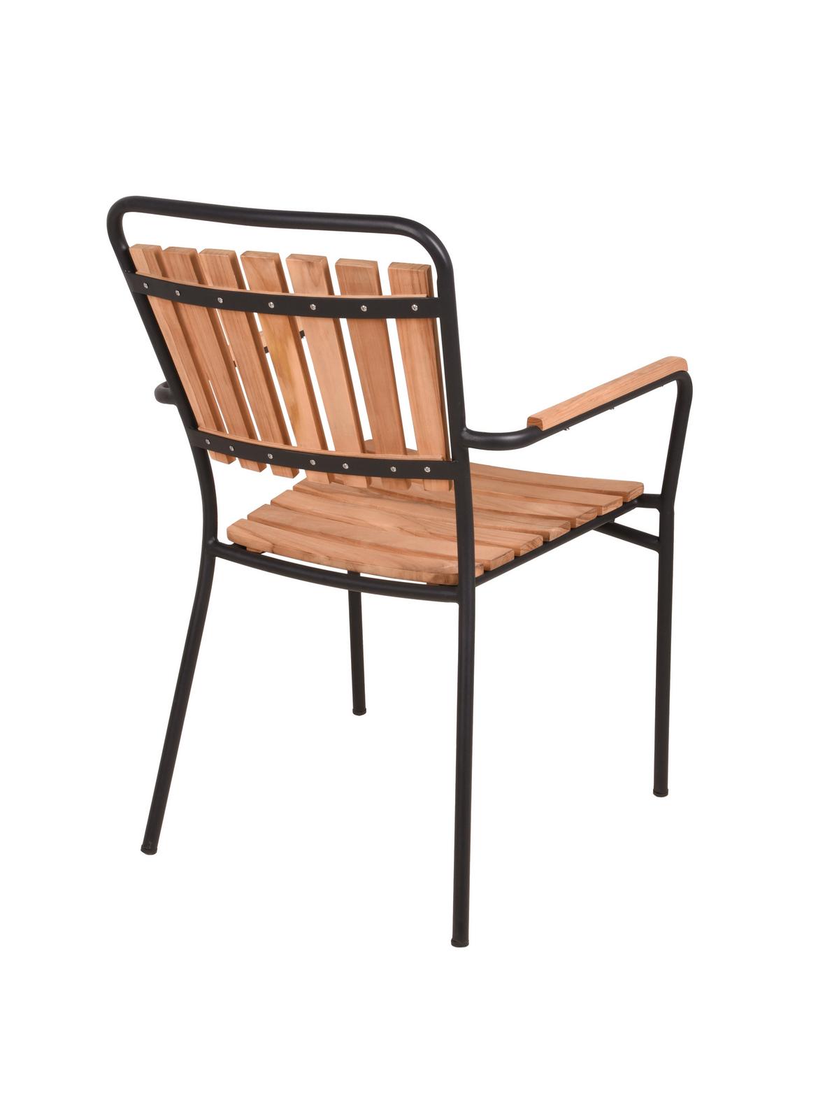 Stapelstuhl Covina - Schwarz/Braun, Basics, Holz/Metall (60/91/63cm) - Gardenson