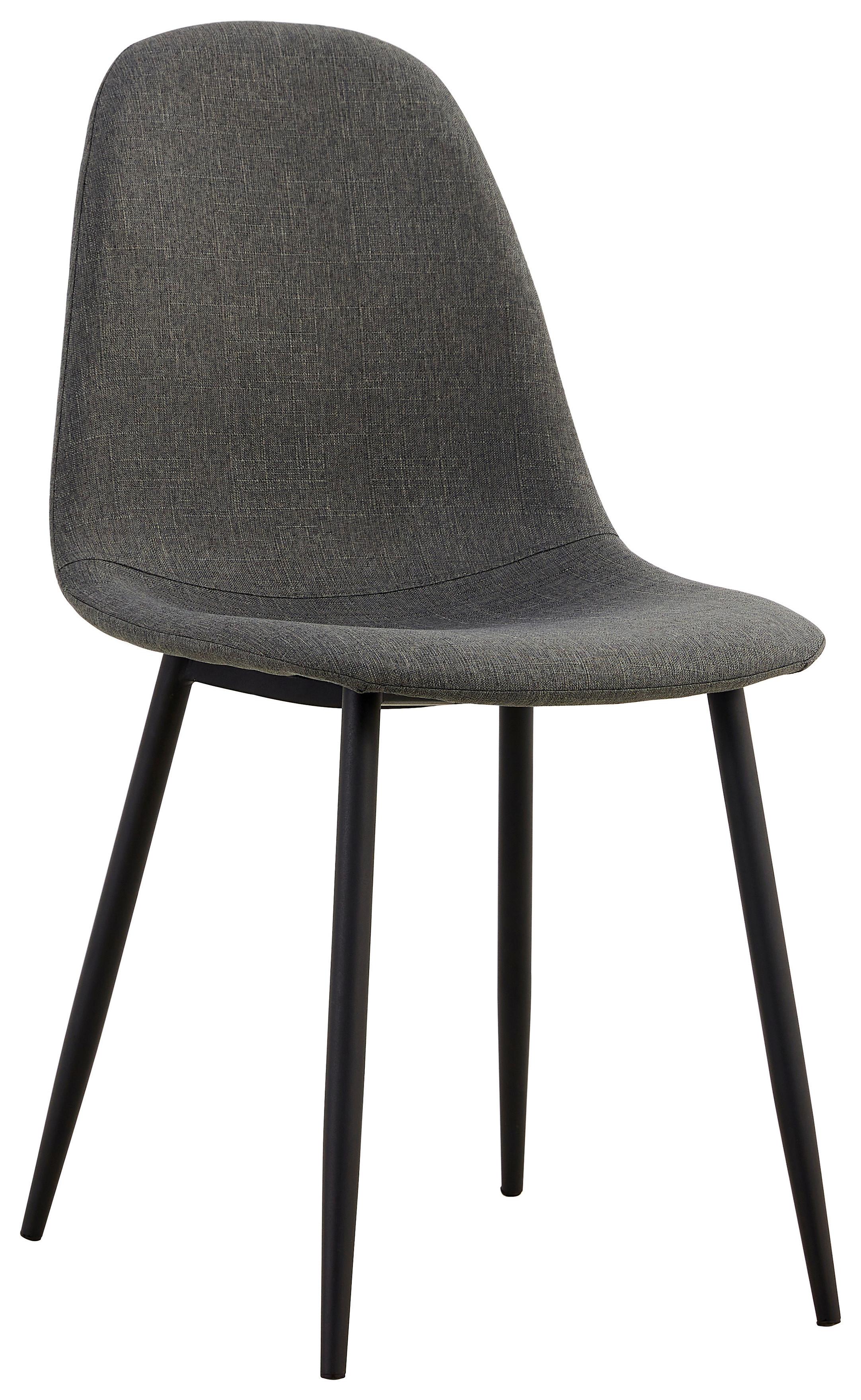 Négylábú Szék Elli - fekete/sötétszürke, Konventionell, textil/fém (45/86/54cm)