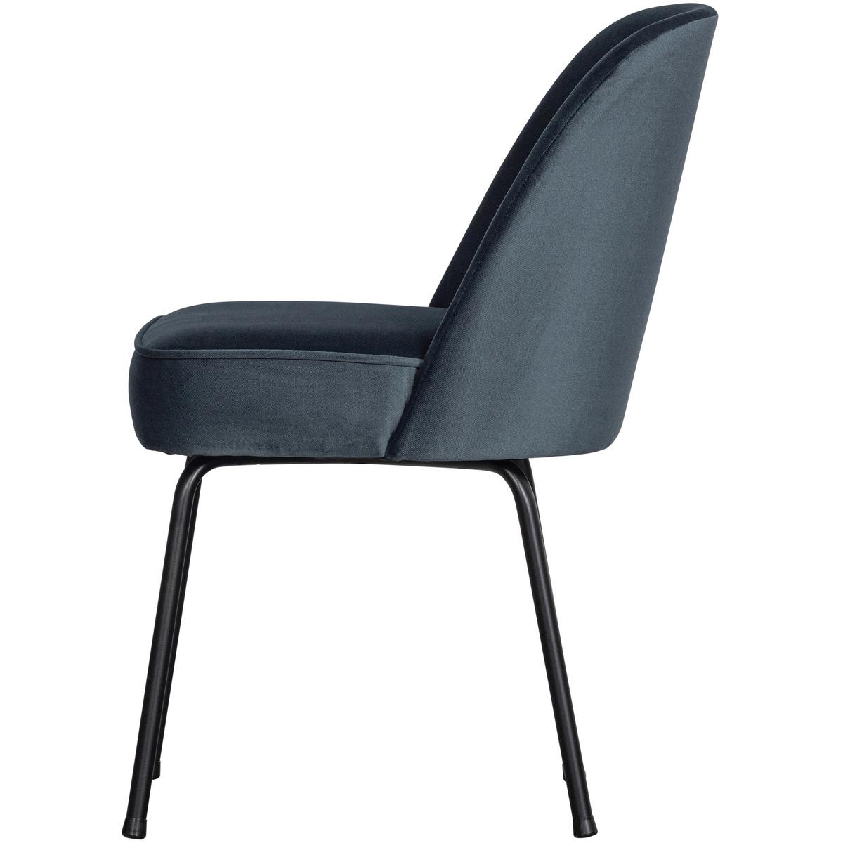 Stuhl-Set Vogue Blau B: 50cm - Blau/Schwarz, MODERN, Textil/Metall (50/83/57cm) - Livetastic