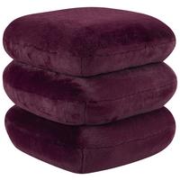 Dizajnová taburetka VICKY, bordová umelá kožušina - bordová, Modern, kov/drevo (54/54/44cm) - Premium Living