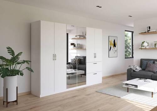 Drehtürenschrank Padua Weiß B: 271 Cm - Weiß, MODERN, Holzwerkstoff (271/210/54cm) - Rauch Möbel