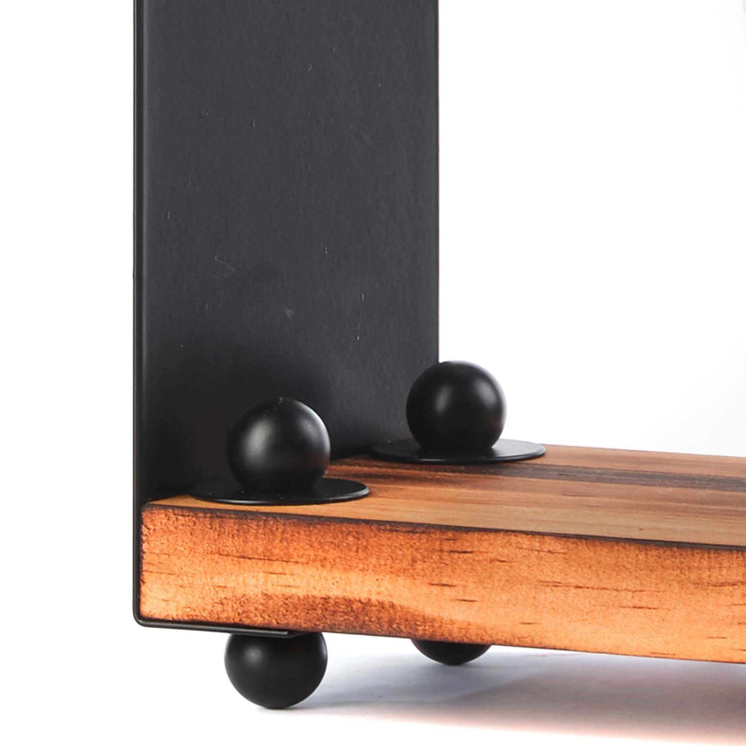 Tischleuchte 5046/L - Schwarz/Braun, Natur, Holz/Metall (13/10/15cm)