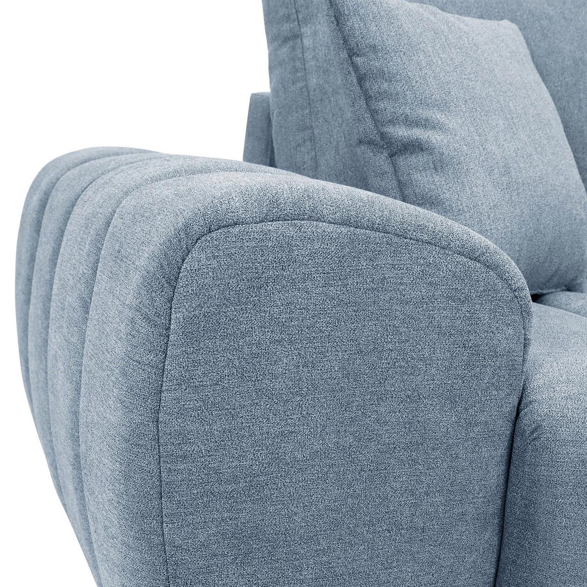 Ecksofa M Schlaffunktion Barca + Kissen Blau 275x180 Cm - Blau/Schwarz, KONVENTIONELL, Textil (275/180cm) - P & B
