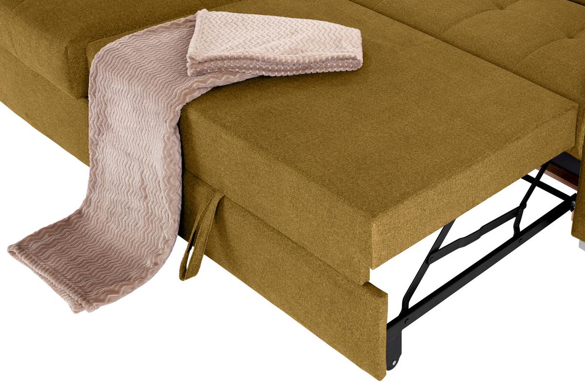 Ecksofa Mit Bettkasten Perry Ecrufarben 292x183 Cm - Ecru/Silberfarben, Design, Textil (183/292cm) - Livetastic