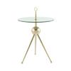 Beistelltisch mit Glasplatte Rund Ontario, Klar/Gold - Goldfarben, MODERN, Glas/Metall (46/46/52cm) - Kayoom