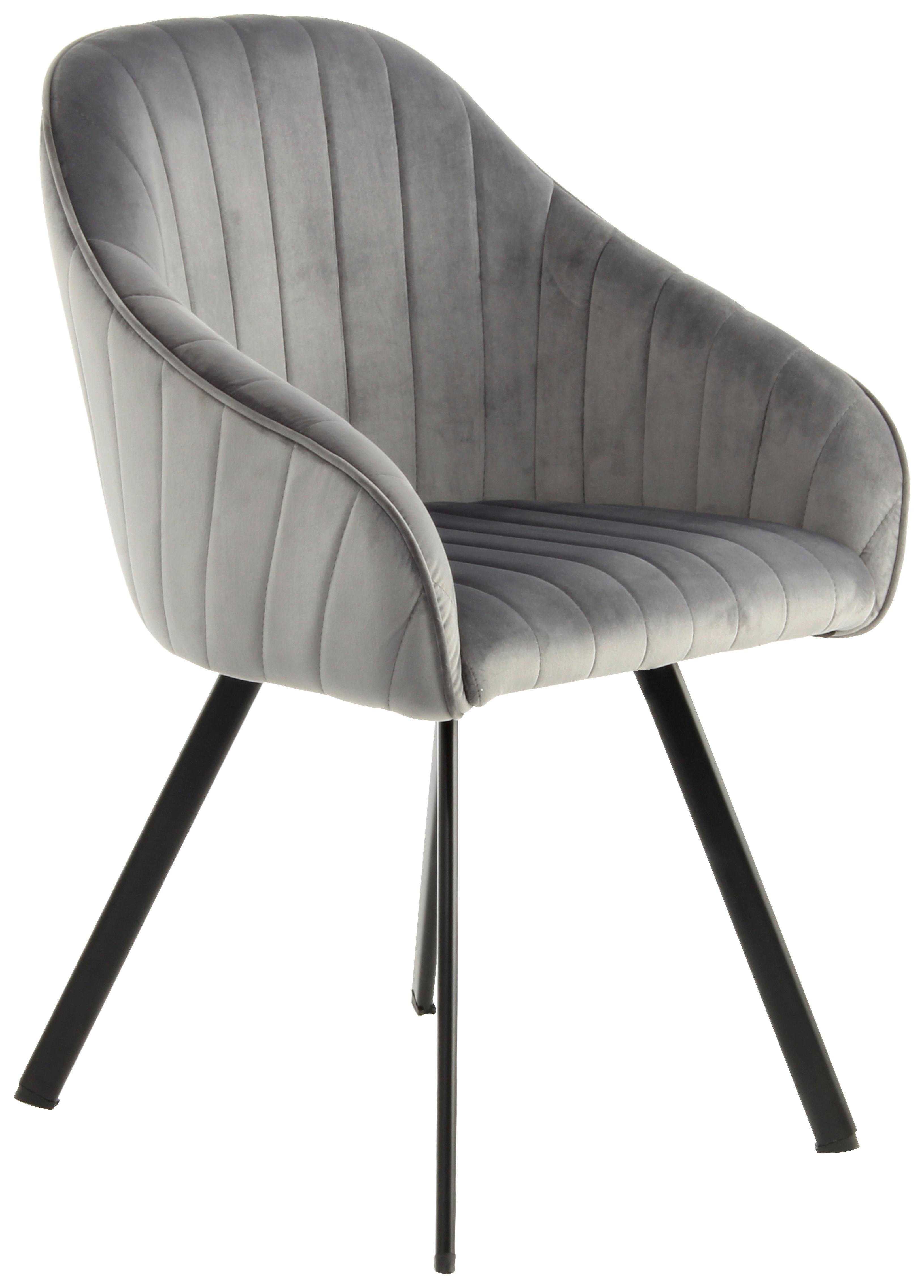 SADA ŽIDLÍ S PODRUČKAMI JODIE 125 - černá/tmavě šedá, Moderní, kov/textil (56/86/59cm) - MID.YOU