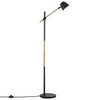 Stehleuchte Schwarz L: 53,6 cm - Eschefarben/Schwarz, Design, Holz/Metall (53,6/35/130,5cm) - Nordlux