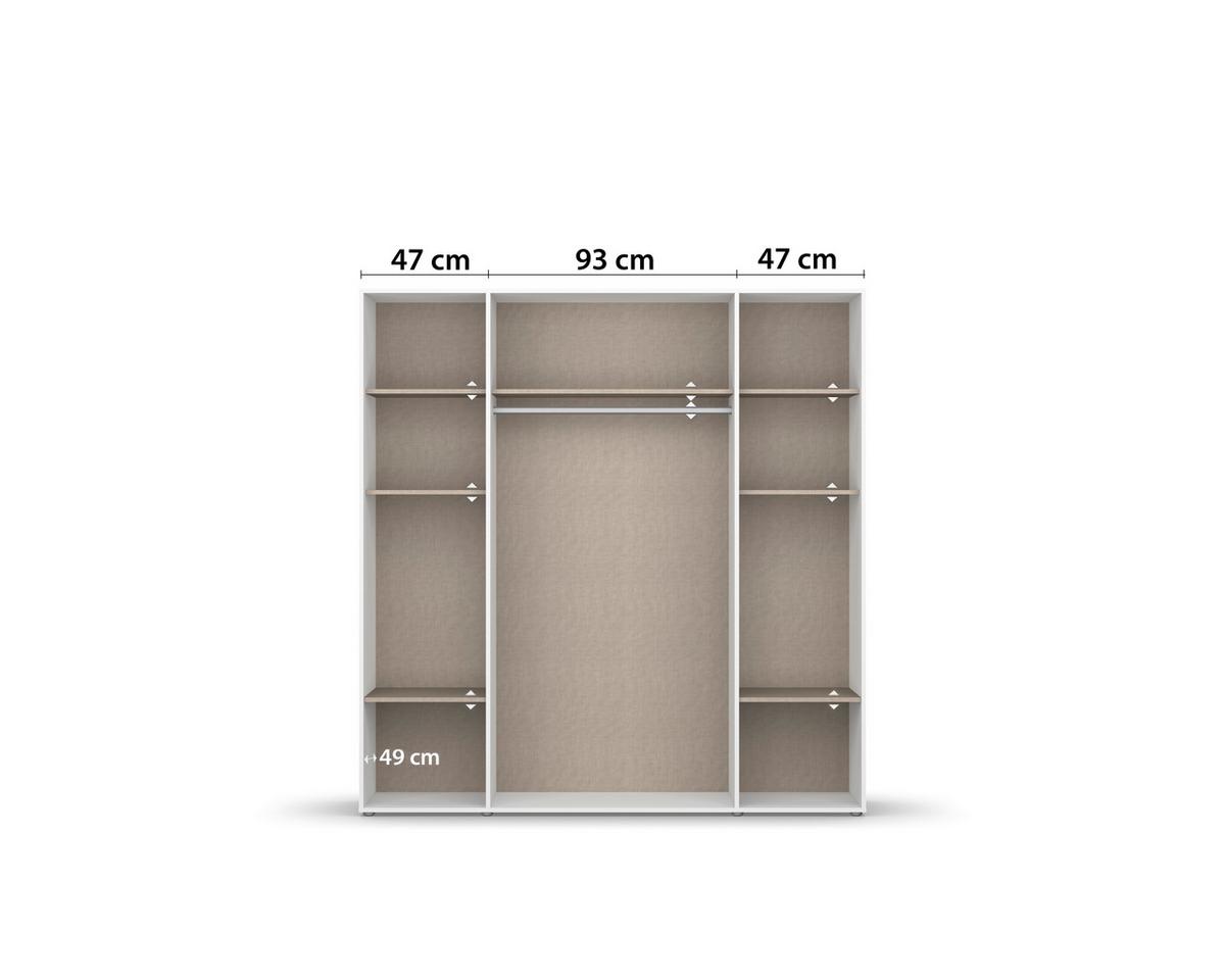 Drehtürenschrank Voyager Weiß B: 187 cm - Weiß, MODERN, Holzwerkstoff (187/194/53cm) - Rauch Möbel