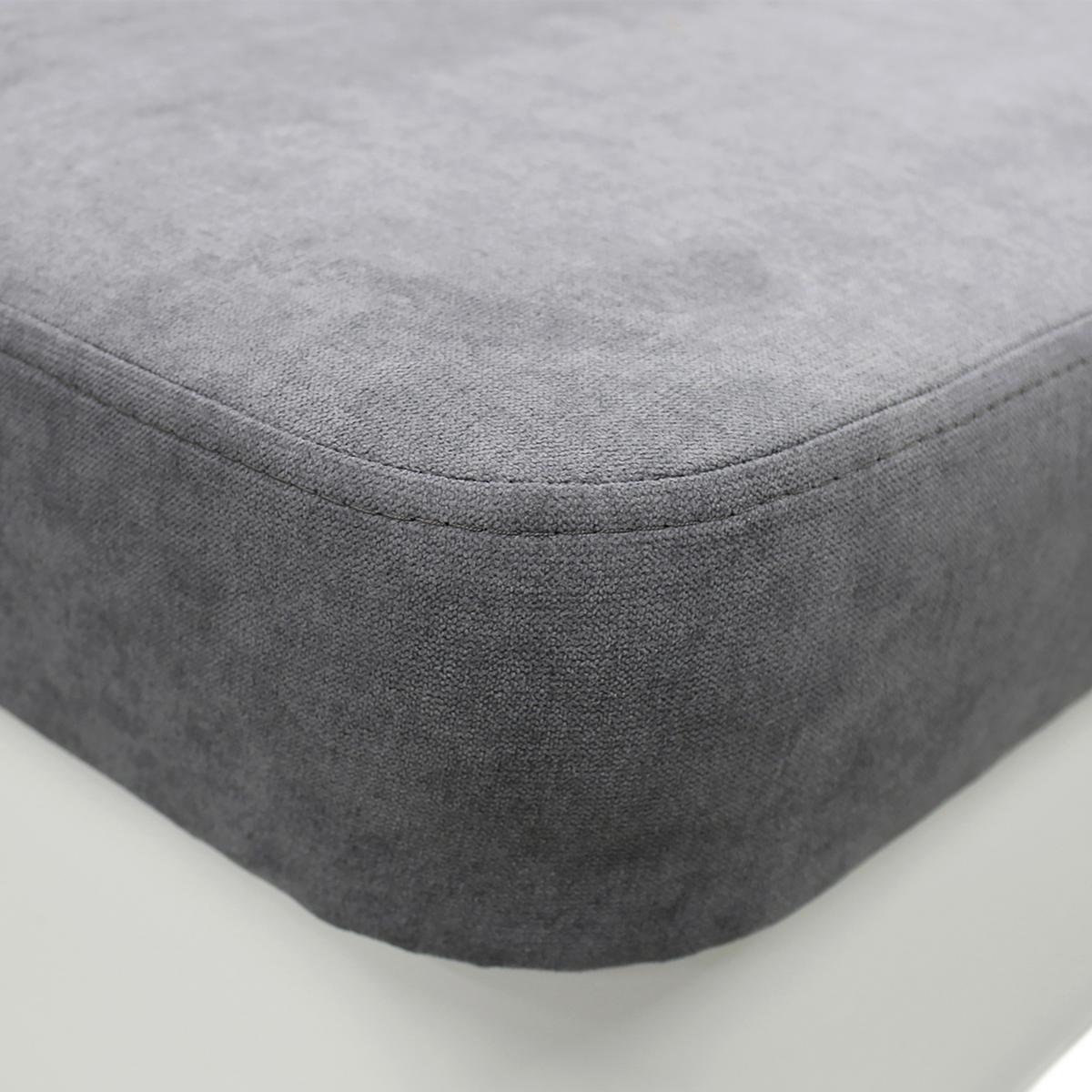 Ecksofa Mit Bettkasten Doris Rücken Echt Grau/weiß - Silberfarben/Weiß, Design, Textil (255/196cm) - MID.YOU
