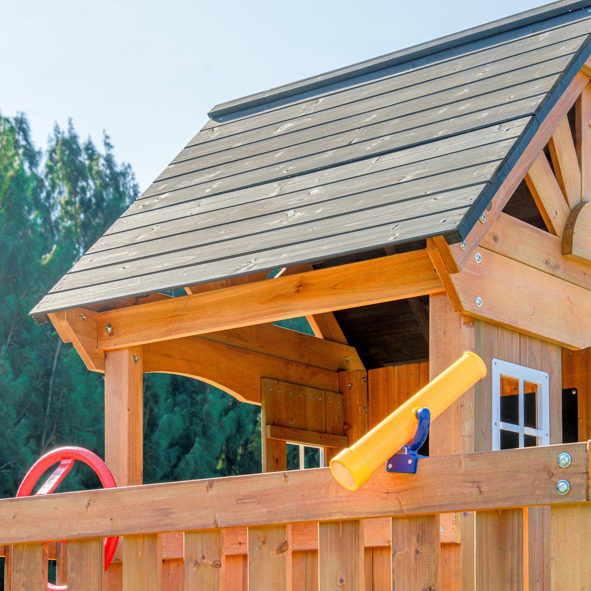 Spielturm mit Rutsche Lila - Anthrazit/Lila, Basics, Holz/Kunststoff (435/410/305cm) - Ambia Garden