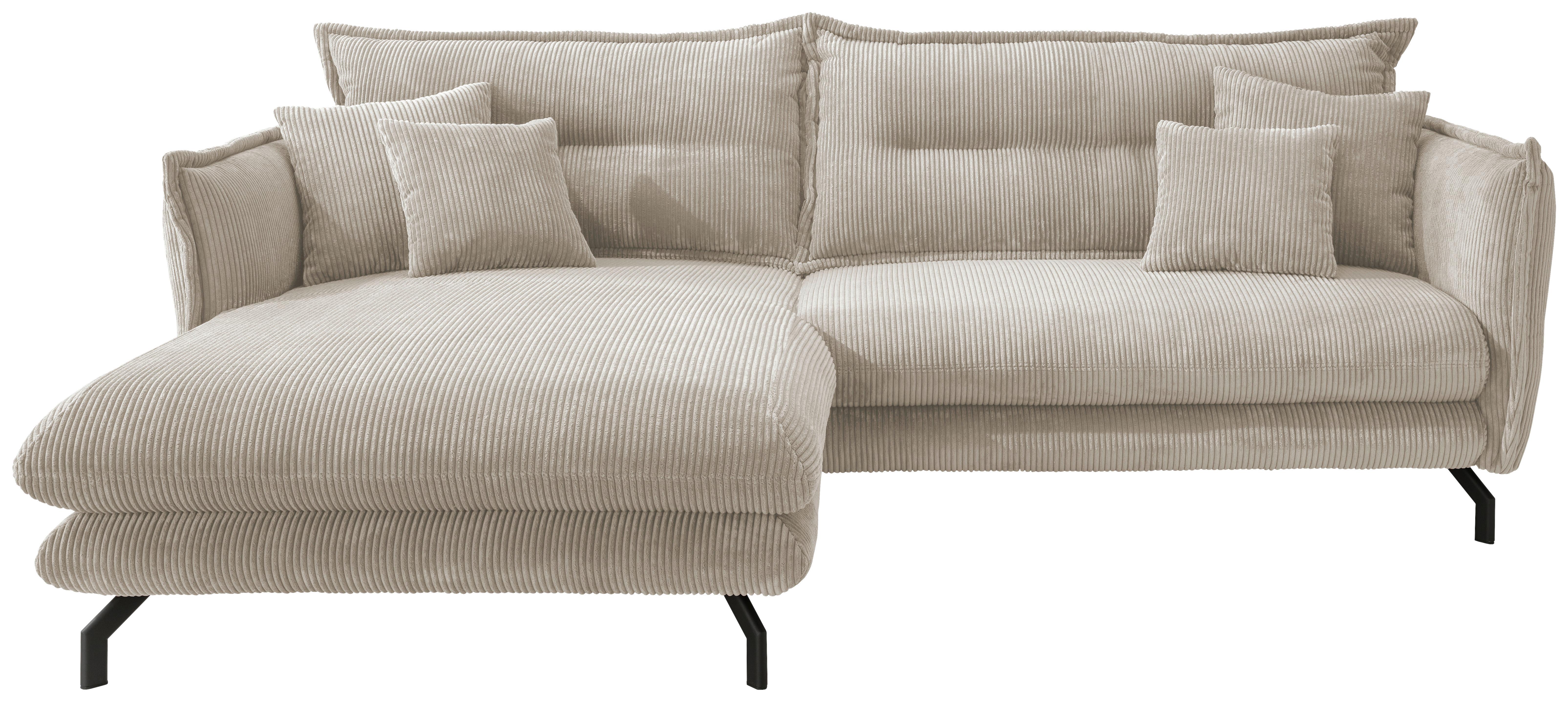 Ecksofa Lava Beige S: 180/255 cm - Beige/Schwarz, MODERN, Textil (180/255cm) - Livetastic