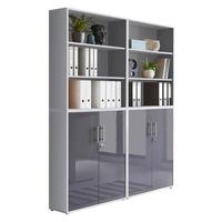 Office Edition B: 168,8 cm Grau/Anthrazit - Anthrazit Hochglanz/Grau, MODERN, Holzwerkstoff (168,8/227,2/33cm) - MID.YOU