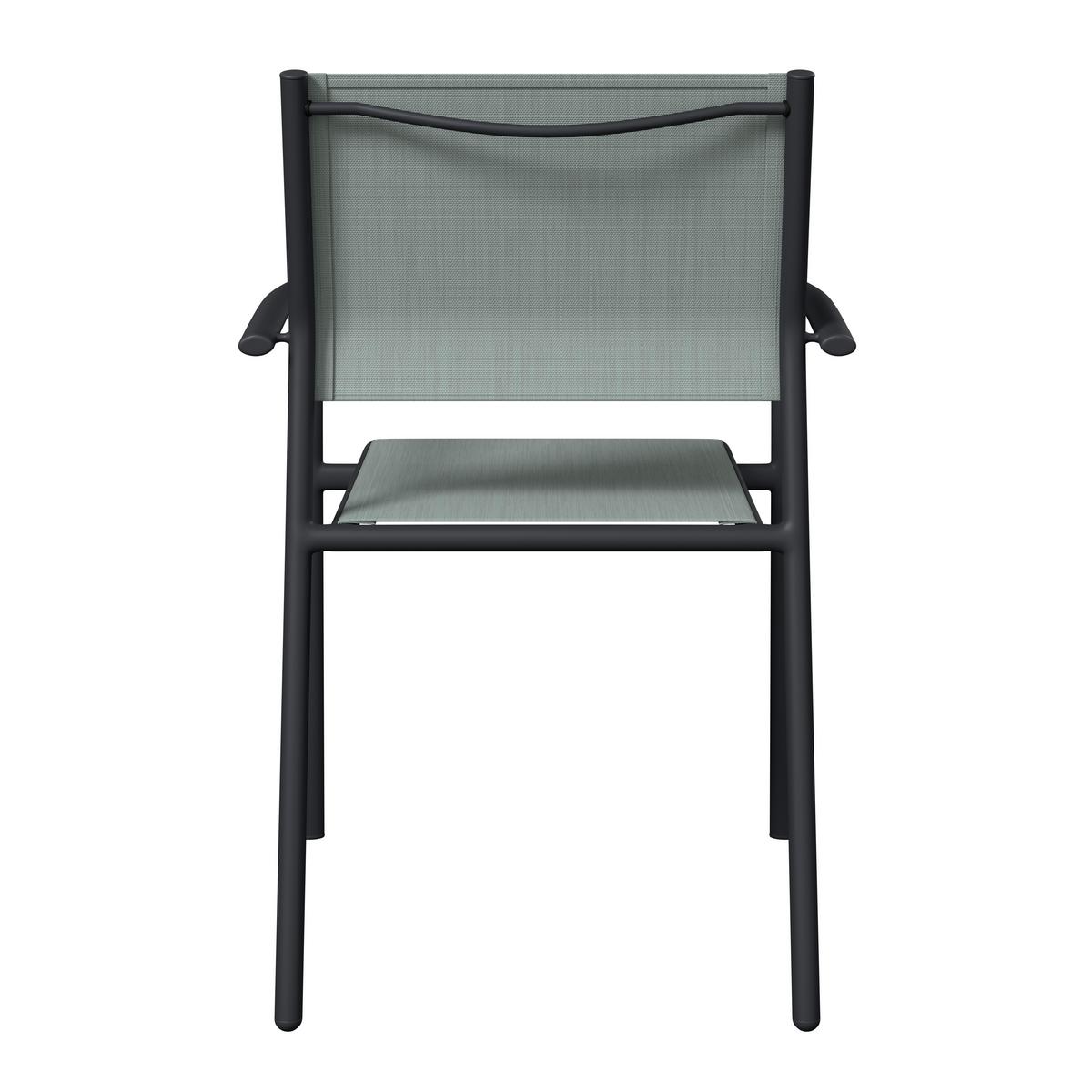 Gartensessel Paris - Anthrazit/Weiß, MODERN, Textil/Metall (57/85/57cm) - Beldano