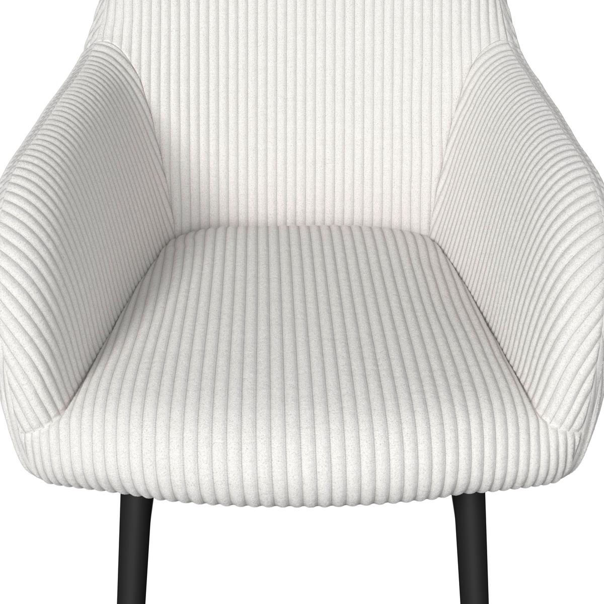 ŽIDLE S PODRUČKAMI ALANI KRÉMOVÁ - černá/krémová, Moderní, kov/textil (60/58/86cm) - Bessagi Home