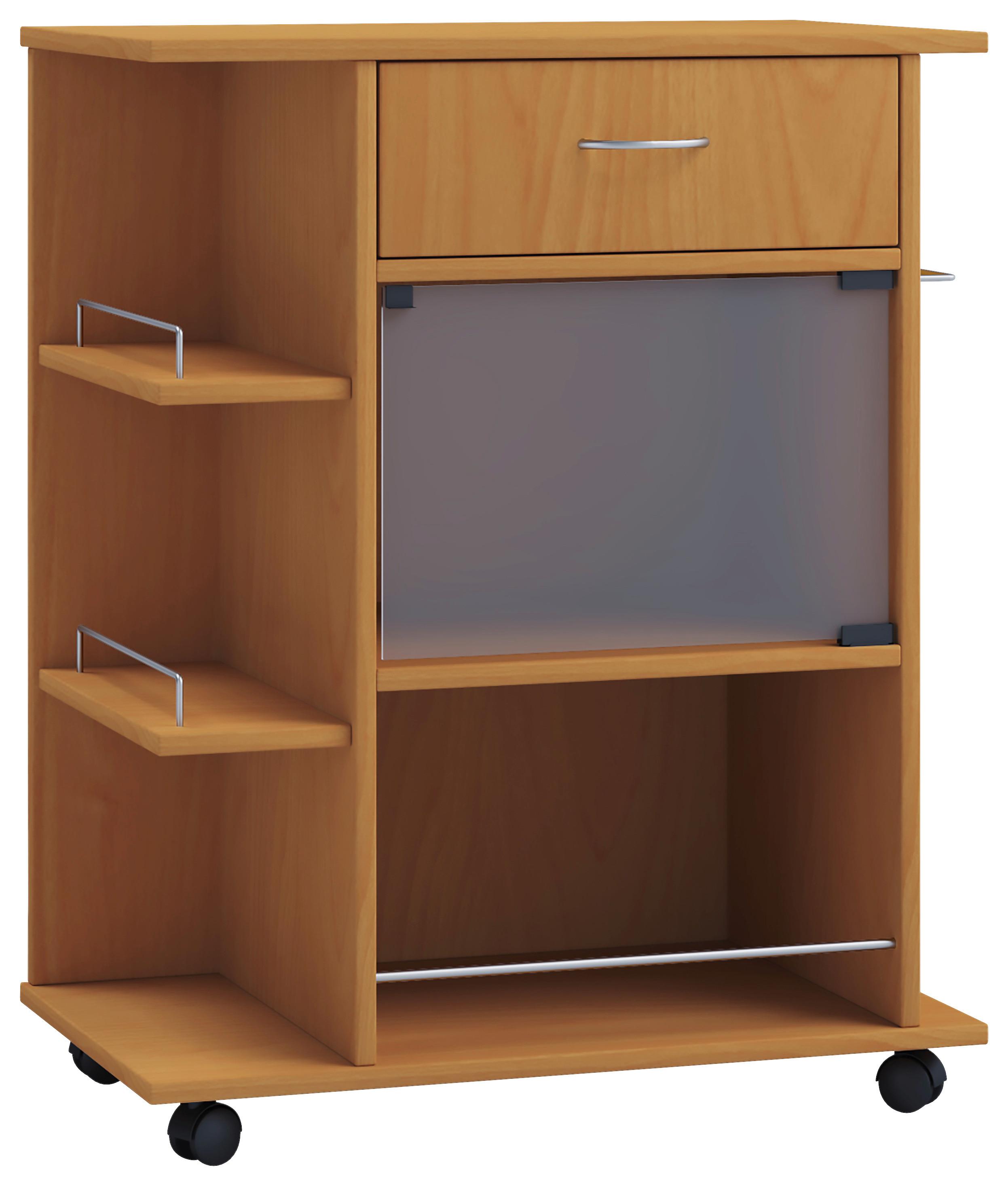 Allzweckwagen Pocis Buchefarben B: 39 Cm - Buchefarben, MODERN, Glas/Holzwerkstoff (65/39/80cm) - MID.YOU
