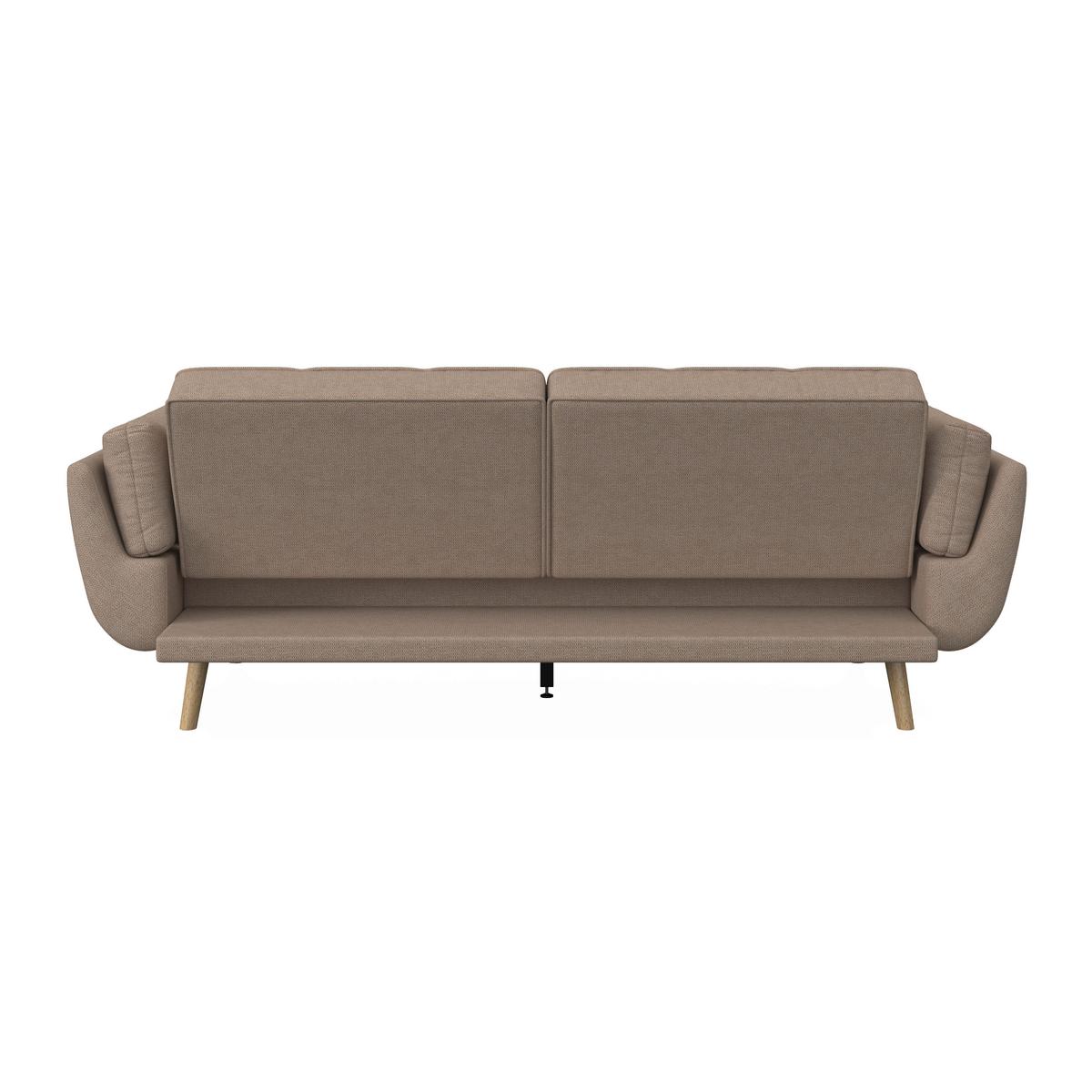 Rozkladacia pohovka CORA, hnedá, max. 360 kg - hnedá/prírodná farba, Modern, drevo/textil (214/92/81cm) - Bessagi Home
