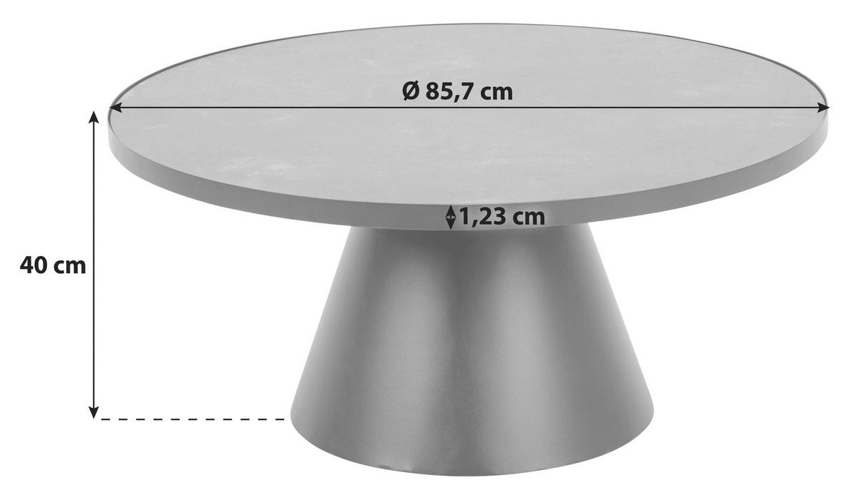 Konferenčný stolík SOLI P: 85 cm - čierna, Konventionell, kov/sklo (85,7/40cm)