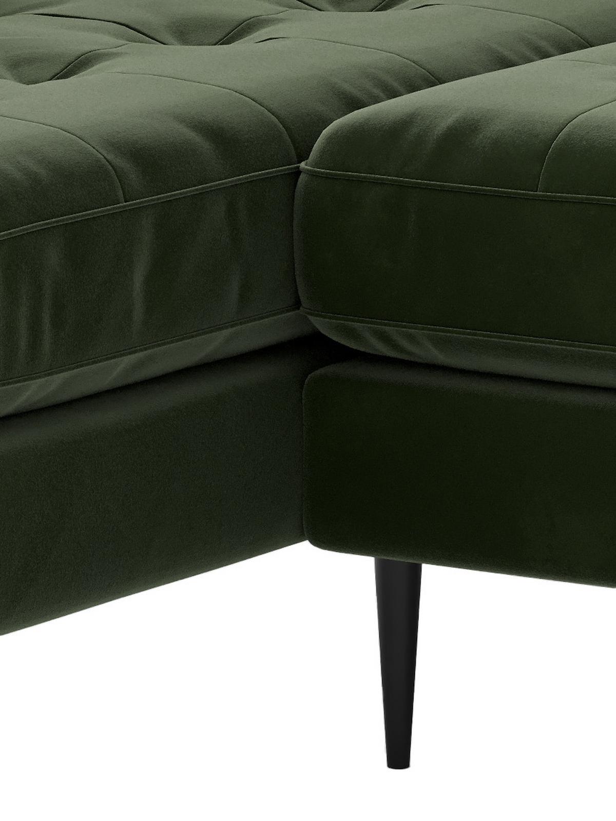 Ecksofa Scott - Edelstahlfarben/Olivgrün, Design, Textil (259/205cm) - Livetastic