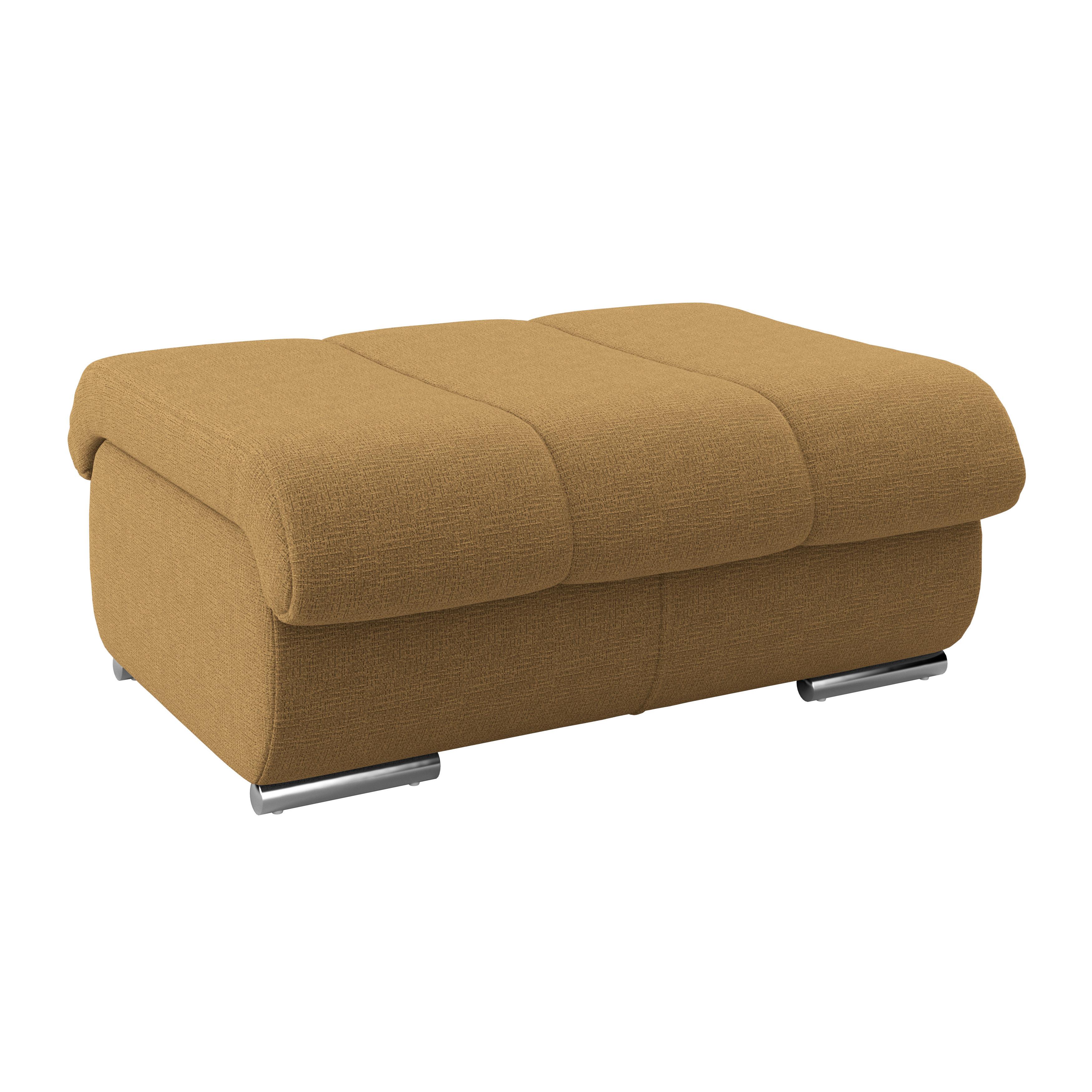 Hocker Multi senfgelb, B: 100cm - Chromfarben/Senfgelb, MODERN, Textil (100/43/80cm) - Luca Bessoni