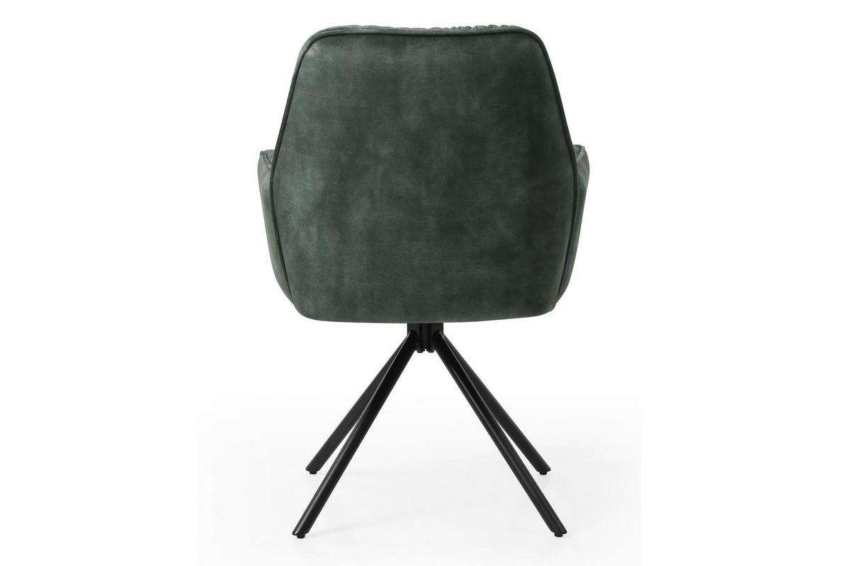 Armlehnstuhl Dunkelgrün B: 61 Cm - Dunkelgrün/Schwarz, MODERN, Textil/Metall (61/90/59cm) - Livetastic