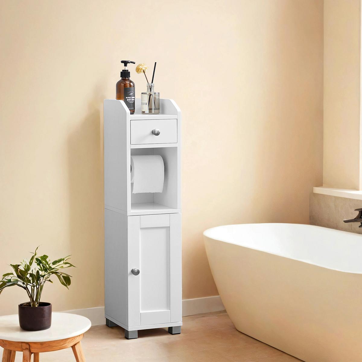 Midischrank Bathroom Cabinet - Weiß/Grau, MODERN, Holzwerkstoff (18/76,4/20cm) - MID.YOU