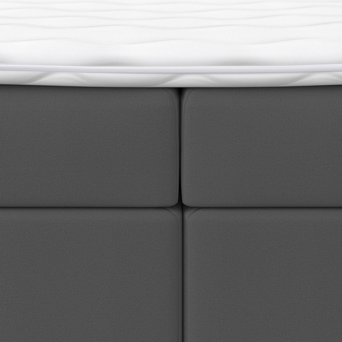 Boxspringová postel LUCY 180x200, šedá - šedá/antracitová, Moderní, dřevo/kompozitní dřevo (180/200cm) - Bessagi Home