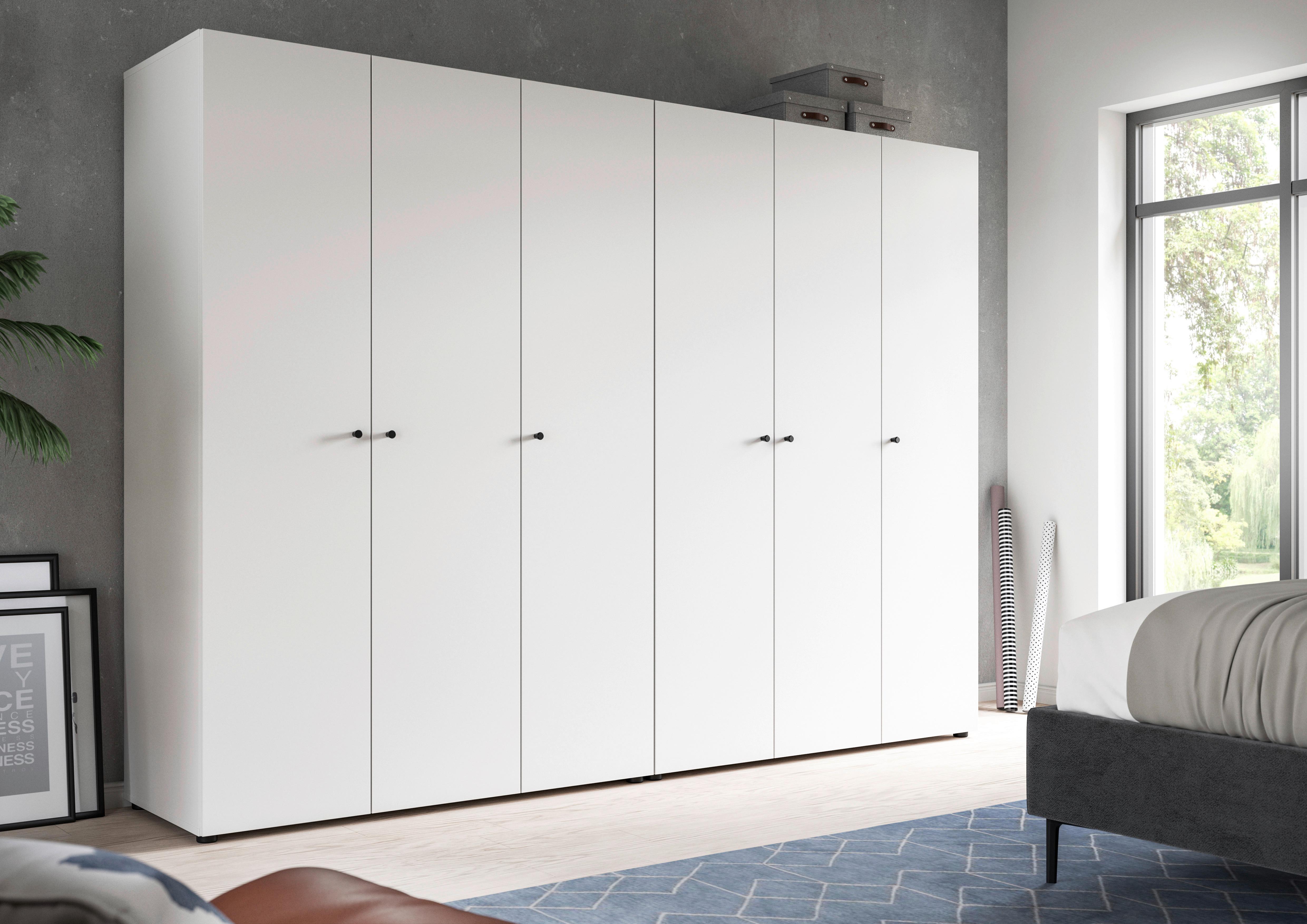 Drehtürenschrank Darwin, Weiß B: 240 Cm - Weiß, MODERN, Holzwerkstoff (240/176/51cm) - MID.YOU